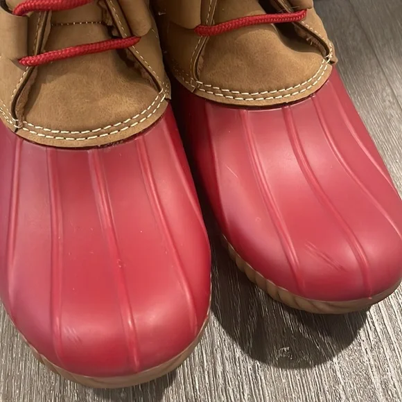 Jack Rogers Red & Brown Hazel Duck Snow Boot Size 9 - Picture 6 of 6